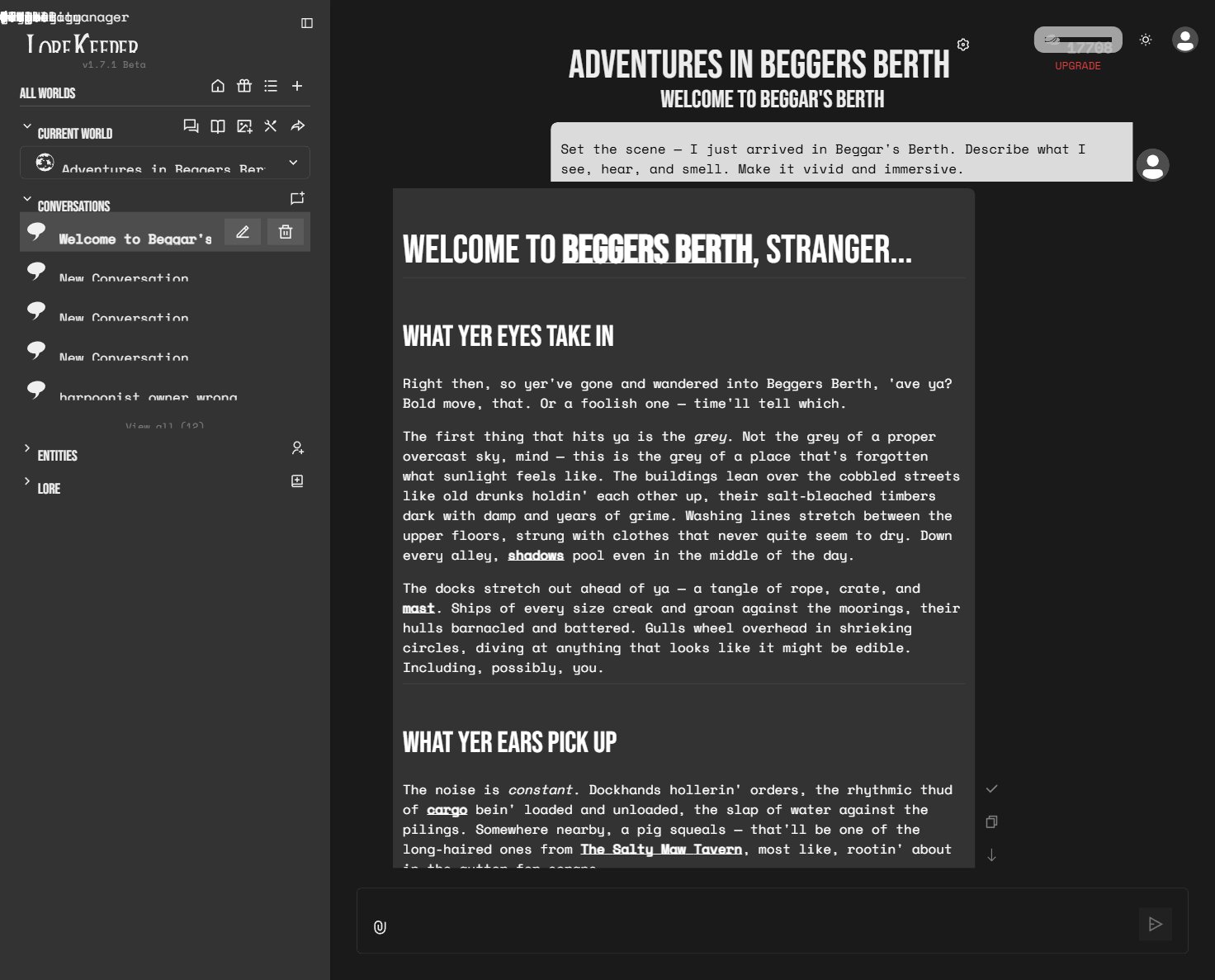 Chat with the LoreKeeper